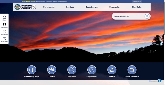 Security scan screenshot of https://humboldtcountynv.gov/