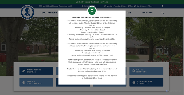 Security scan screenshot of https://monroect.gov/