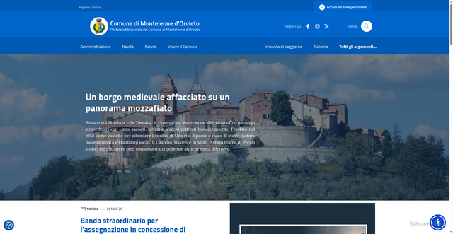 Security scan screenshot of https://comune.monteleone.tr.it/