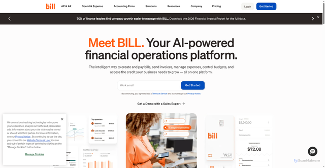 Security scan screenshot of https://www.bill.com