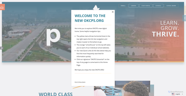 Security scan screenshot of https://www.okcps.org/