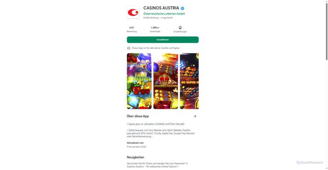 Security scan screenshot of https://austrian-app.store/