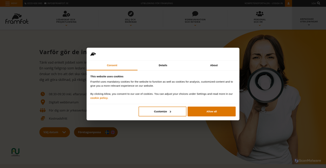 Security scan screenshot of https://r.nl.framfot.se/mk/cl/f/sh/WCPzyXJTZ7Ij90jWSAsSORpbuIlvLChG/7_RAZxzKa0Q_