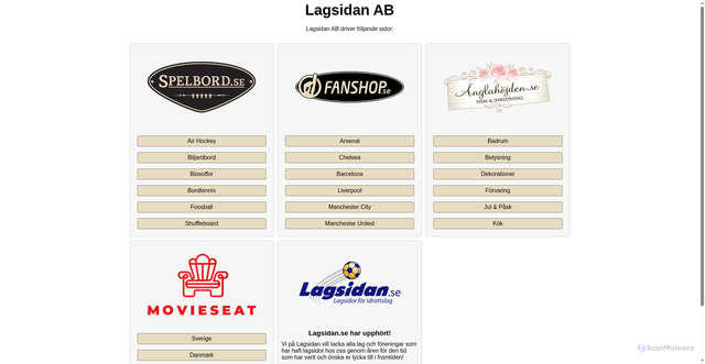 Security scan screenshot of https://lagsidan.se
