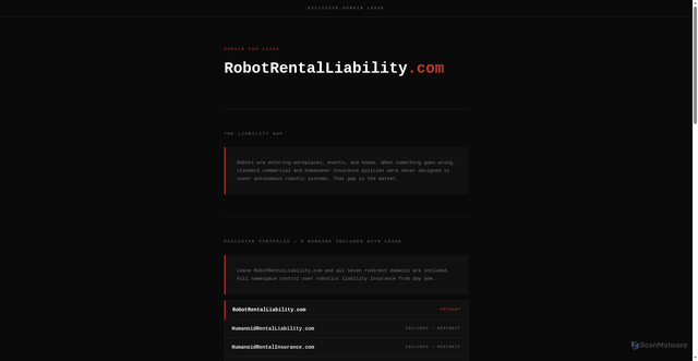 Security scan screenshot of https://robotrentalliability.com/