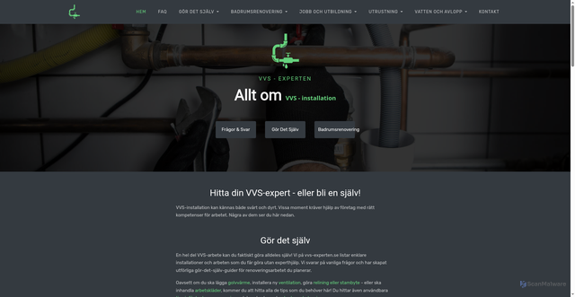 Security scan screenshot of https://vvs-experten.se