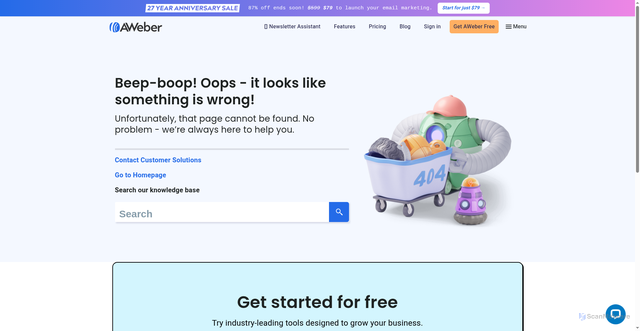 Security scan screenshot of https://awas.aweber-static.com