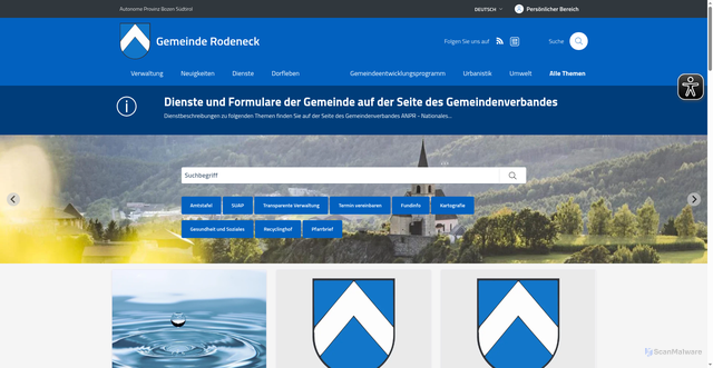 Security scan screenshot of https://www.comune.rodengo.bz.it