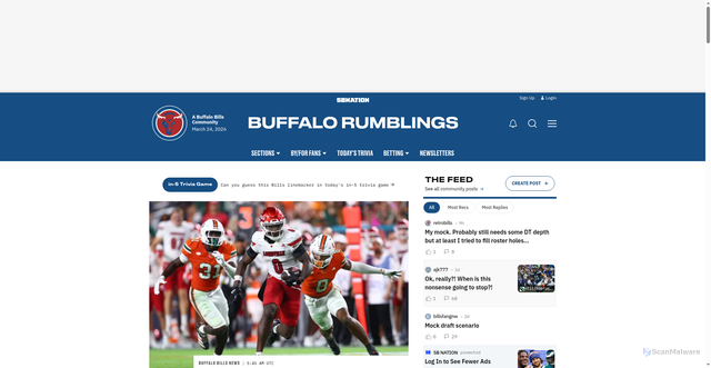 Security scan screenshot of https://www.buffalorumblings.com