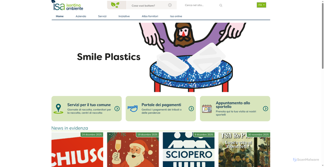 Security scan screenshot of https://isontinambiente.it/it/