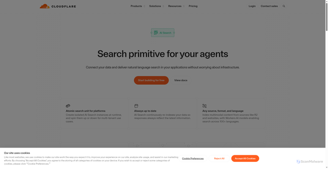 Security scan screenshot of https://lordglobeunited.pages.dev/products/ai-search/