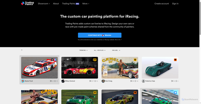 Security scan screenshot of https://tradingpaints.com