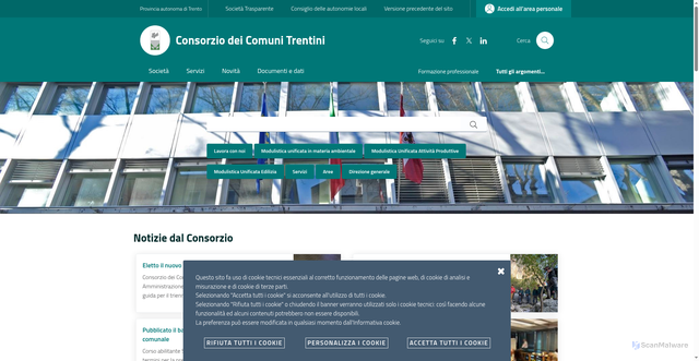 Security scan screenshot of https://www.comunitrentini.it/