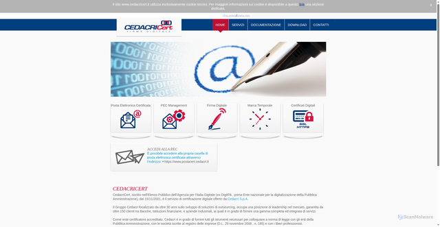 Security scan screenshot of https://www.cedacricert.it/