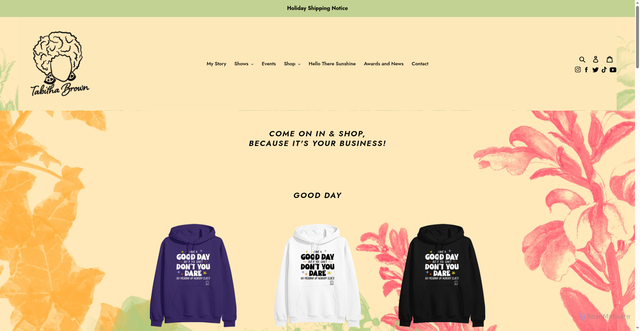 Security scan screenshot of https://tabitha-brown.myshopify.com/
