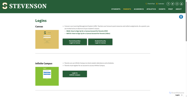 Security scan screenshot of https://d125.instructure.com