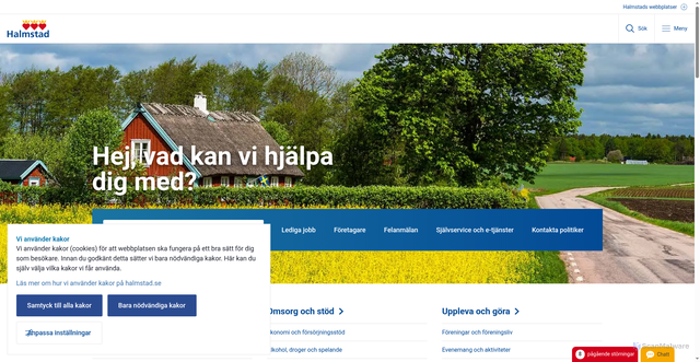 Security scan screenshot of http://www.halmstad.se