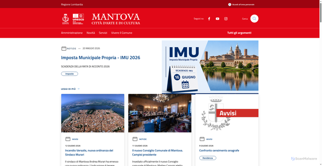 Security scan screenshot of https://www.comune.mantova.it