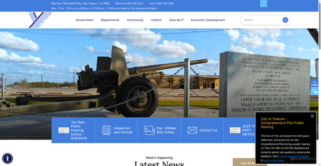 Security scan screenshot of https://yoakumtx.gov/