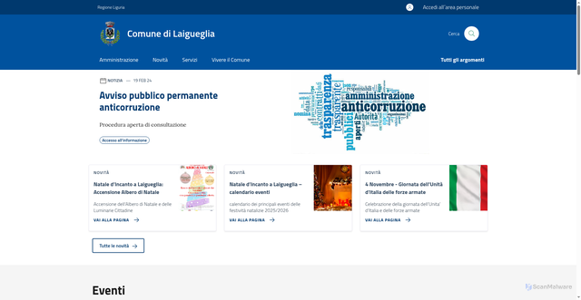 Security scan screenshot of https://www.comune.laigueglia.sv.it/