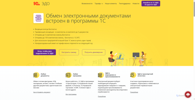 Security scan screenshot of https://1c-edo.ru