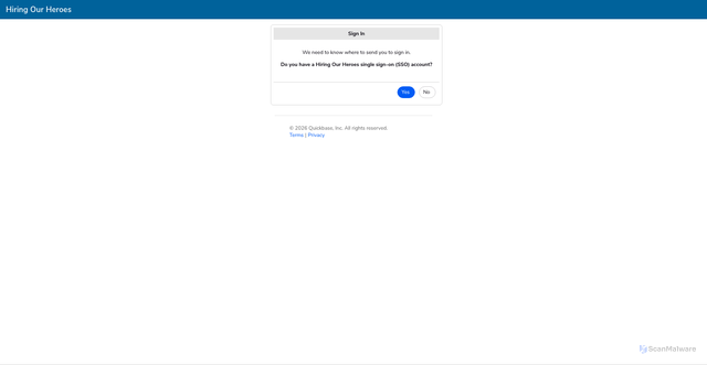 Security scan screenshot of https://hiringourheroes.quickbase.com