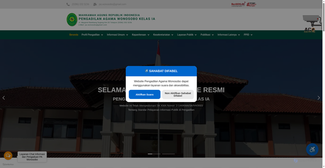 Security scan screenshot of https://pa-wonosobo.go.id