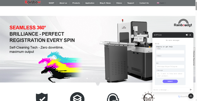 Security scan screenshot of https://www.rainbow-inkjet.com