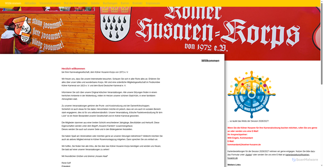 Security scan screenshot of https://www.koelner-husaren.de