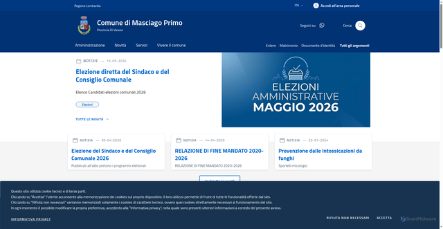 Security scan screenshot of https://www.comune.masciagoprimo.va.it