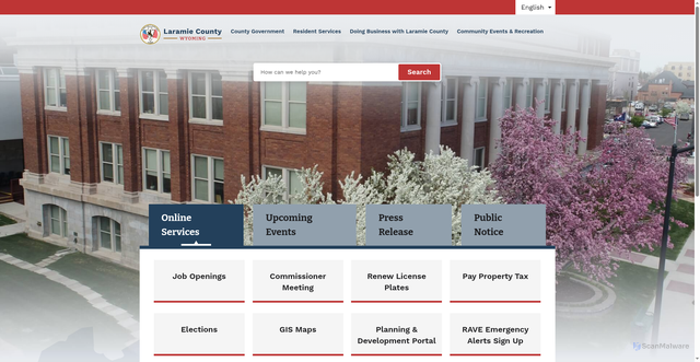 Security scan screenshot of https://www.laramiecountywy.gov/