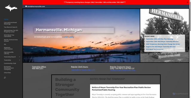 Security scan screenshot of https://hermansville.com/