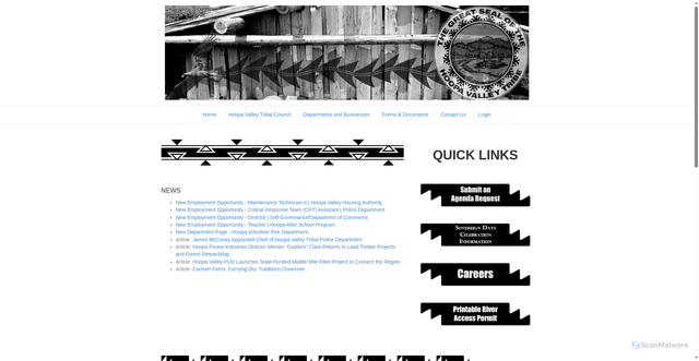 Security scan screenshot of https://www.hoopa-nsn.gov/