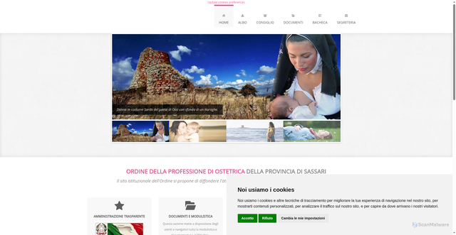 Security scan screenshot of https://www.ostetrichesassari.it