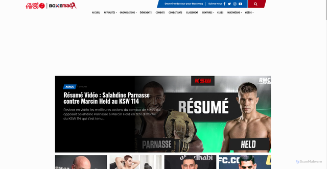 Security scan screenshot of https://boxemag.ouest-france.fr