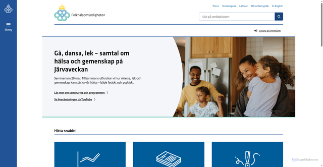 Security scan screenshot of http://folkhalsomyndigheten.se