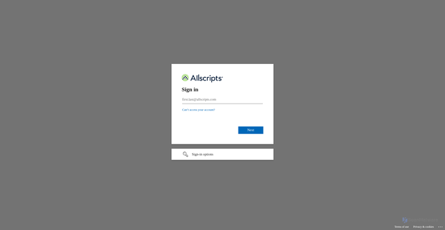 Security scan screenshot of https://pcos.allscripts.com