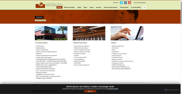 Security scan screenshot of https://www.conservatoriolecce.it/