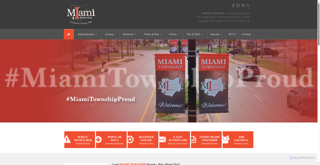 Security scan screenshot of https://www.miamitwpoh.gov/