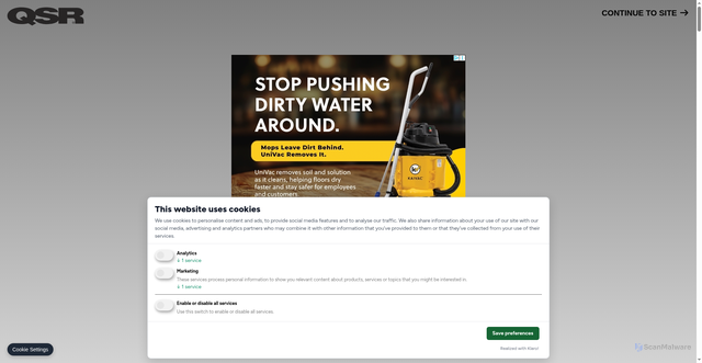 Security scan screenshot of https://qsrmagazine.com