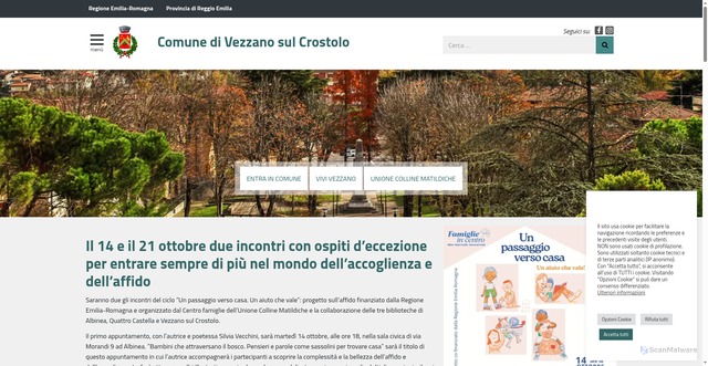 Security scan screenshot of https://www.comune.vezzano-sul-crostolo.re.it/