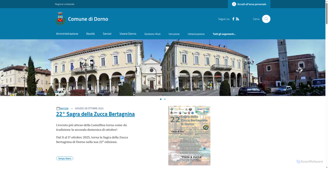 Security scan screenshot of https://www.comune.dorno.pv.it/