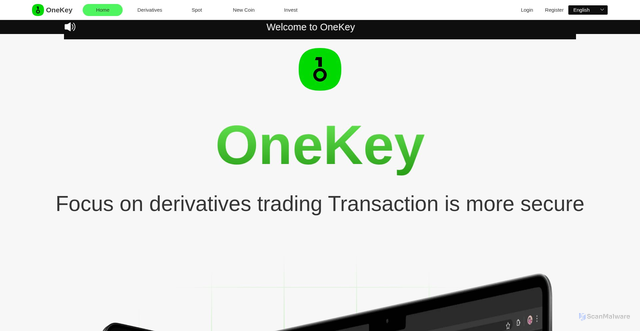 Security scan screenshot of http://onekey1.com/