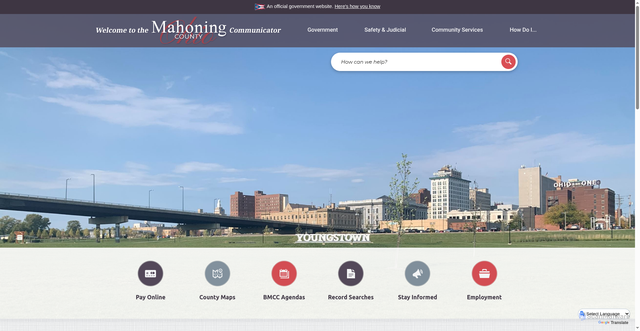 Security scan screenshot of https://www.mahoningcountyoh.gov/