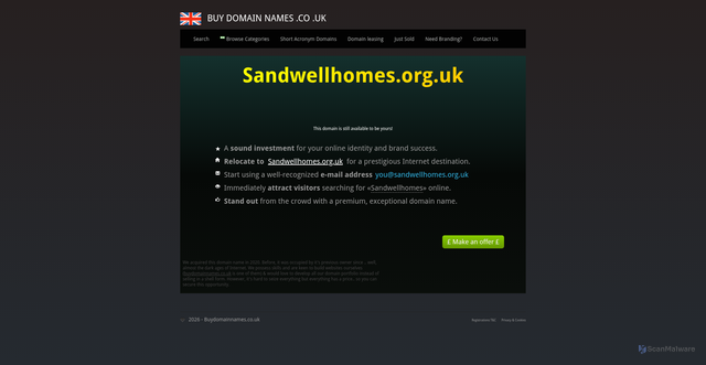 Security scan screenshot of http://www.sandwellhomes.org.uk/