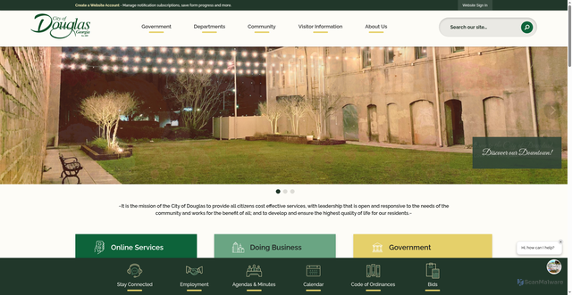 Security scan screenshot of https://cityofdouglasga.gov/