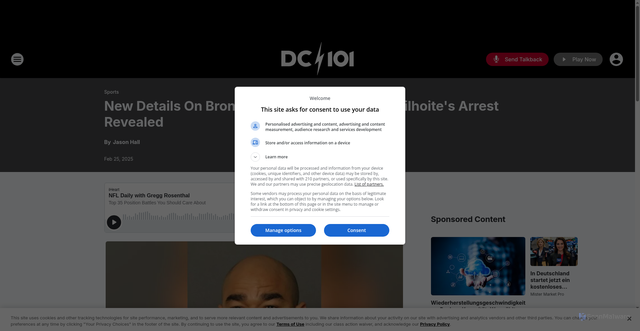 Security scan screenshot of https://dc101.iheart.com/content/2025-02-25-new-details-on-broncos-olb-coach-michael-wilhoites-arrest-revealed/