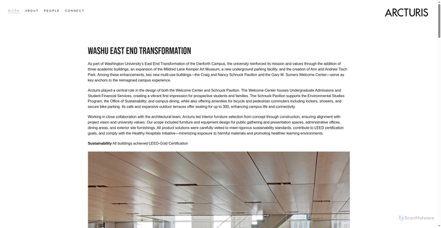 Security scan screenshot of https://www.arcturis.com/washu-east-end/