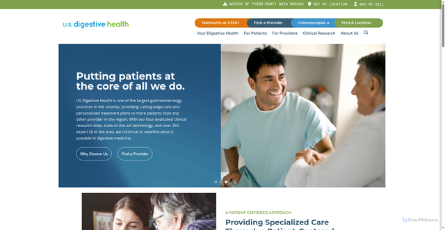 Security scan screenshot of https://usdigestivehealth.com/