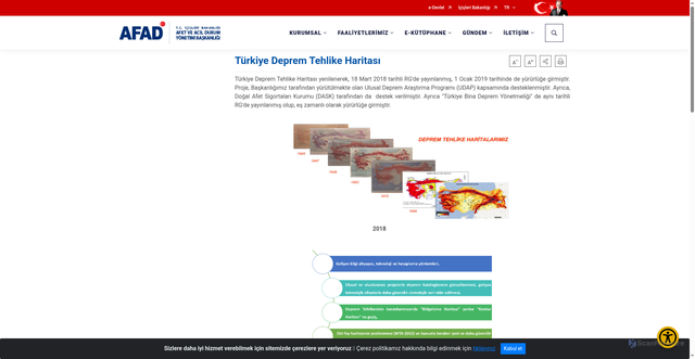 Security scan screenshot of https://www.afad.gov.tr/turkiye-deprem-tehlike-haritasi